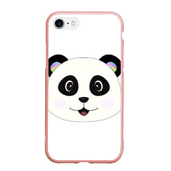 Чехол iPhone 7/8 матовый Panda, цвет: 3D-светло-розовый