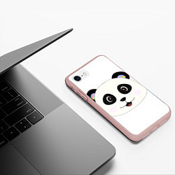 Чехол iPhone 7/8 матовый Panda, цвет: 3D-светло-розовый — фото 2