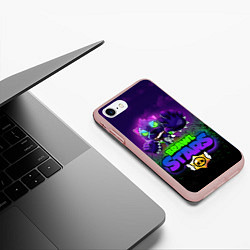 Чехол iPhone 7/8 матовый БРАВЛ СТАРС ЛЕОН, цвет: 3D-светло-розовый — фото 2