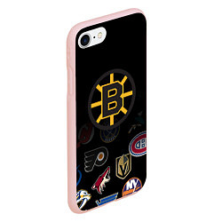 Чехол iPhone 7/8 матовый NHL Boston Bruins Z, цвет: 3D-светло-розовый — фото 2