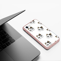 Чехол iPhone 7/8 матовый Котята, цвет: 3D-светло-розовый — фото 2