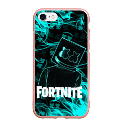 Чехол iPhone 7/8 матовый Fortnite Marshmello, цвет: 3D-светло-розовый