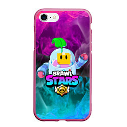 Чехол iPhone 7/8 матовый BRAWL STARS SPROUT, цвет: 3D-малиновый