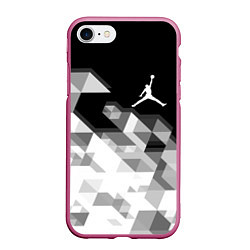 Чехол iPhone 7/8 матовый MICHAEL JORDAN AIR, цвет: 3D-малиновый