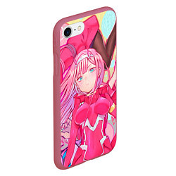 Чехол iPhone 7/8 матовый DARLING IN THE FRANXX, цвет: 3D-малиновый — фото 2