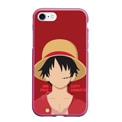 Чехол iPhone 7/8 матовый Luffy, цвет: 3D-малиновый