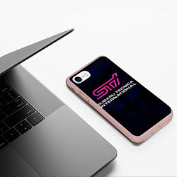 Чехол iPhone 7/8 матовый SUBARU STI Z, цвет: 3D-светло-розовый — фото 2