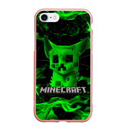 Чехол iPhone 7/8 матовый MINECRAFT CREEPER CAT