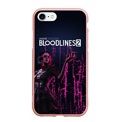 Чехол iPhone 7/8 матовый Bloodlines 2, цвет: 3D-светло-розовый