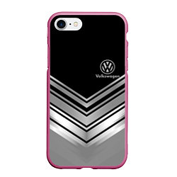 Чехол iPhone 7/8 матовый VOLKSWAGEN, цвет: 3D-малиновый