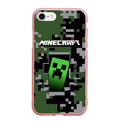 Чехол iPhone 7/8 матовый Minecraft, цвет: 3D-баблгам