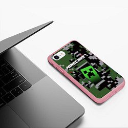 Чехол iPhone 7/8 матовый Minecraft, цвет: 3D-баблгам — фото 2
