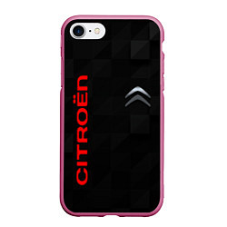 Чехол iPhone 7/8 матовый CITROEN, цвет: 3D-малиновый