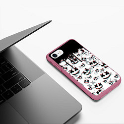 Чехол iPhone 7/8 матовый MARSHMELLO GLITCH, цвет: 3D-малиновый — фото 2