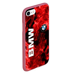 Чехол iPhone 7/8 матовый BMW FIRE, цвет: 3D-малиновый — фото 2