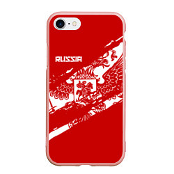 Чехол iPhone 7/8 матовый Russia, цвет: 3D-светло-розовый