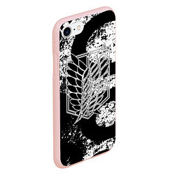 Чехол iPhone 7/8 матовый Attack on titan, цвет: 3D-светло-розовый — фото 2