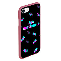 Чехол iPhone 7/8 матовый Marshmello, цвет: 3D-малиновый — фото 2