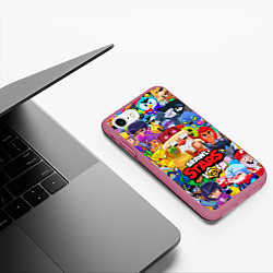 Чехол iPhone 7/8 матовый BRAWL STARS GALE, цвет: 3D-малиновый — фото 2