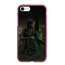 Чехол iPhone 7/8 матовый THE LAST OF US 2 ЭЛЛИ, цвет: 3D-малиновый