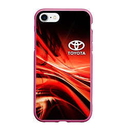 Чехол iPhone 7/8 матовый TOYOTA, цвет: 3D-малиновый