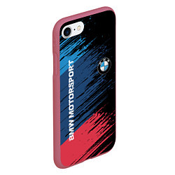 Чехол iPhone 7/8 матовый BMW MOTORSPORT, цвет: 3D-малиновый — фото 2