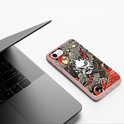 Чехол iPhone 7/8 матовый CYBERPUNK2077 SAMURAI, цвет: 3D-светло-розовый — фото 2