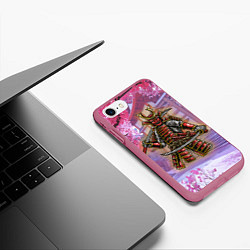 Чехол iPhone 7/8 матовый Самурай Z, цвет: 3D-малиновый — фото 2