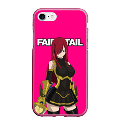 Чехол iPhone 7/8 матовый FAIRY TAIL ХВОСТ ФЕИ, цвет: 3D-малиновый