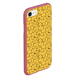 Чехол iPhone 7/8 матовый Покемон Пикачу, цвет: 3D-малиновый — фото 2