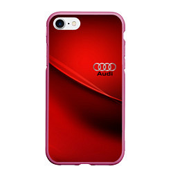 Чехол iPhone 7/8 матовый AUDI, цвет: 3D-малиновый