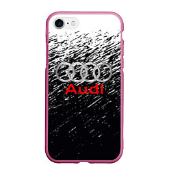 Чехол iPhone 7/8 матовый AUDI, цвет: 3D-малиновый
