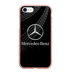 Чехол iPhone 7/8 матовый MERCEDES, цвет: 3D-светло-розовый