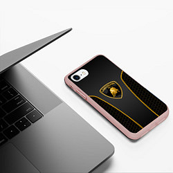 Чехол iPhone 7/8 матовый Ламборгини, цвет: 3D-светло-розовый — фото 2