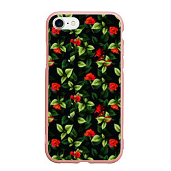 Чехол iPhone 7/8 матовый Цветочный сад, цвет: 3D-светло-розовый