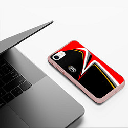 Чехол iPhone 7/8 матовый Ювентус Униформа, цвет: 3D-светло-розовый — фото 2