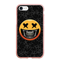 Чехол iPhone 7/8 матовый Смайлик на черепе Emoji
