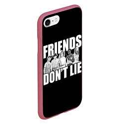 Чехол iPhone 7/8 матовый Friends Dont Lie, цвет: 3D-малиновый — фото 2