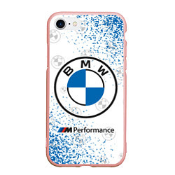 Чехол iPhone 7/8 матовый BMW БМВ, цвет: 3D-светло-розовый
