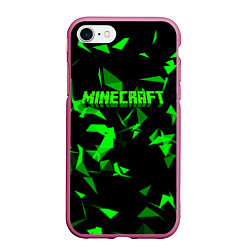 Чехол iPhone 7/8 матовый Minecraft, цвет: 3D-малиновый