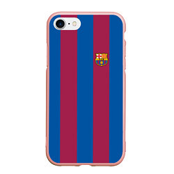 Чехол iPhone 7/8 матовый FC Barcelona 2021, цвет: 3D-светло-розовый
