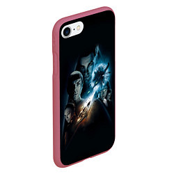 Чехол iPhone 7/8 матовый Star Trek, цвет: 3D-малиновый — фото 2