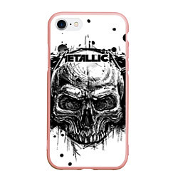 Чехол iPhone 7/8 матовый Metallica, цвет: 3D-светло-розовый