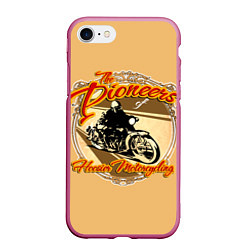 Чехол iPhone 7/8 матовый Hoosier Motorcycling, цвет: 3D-малиновый