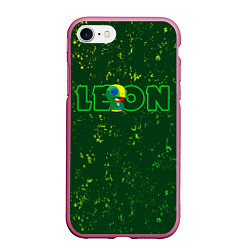 Чехол iPhone 7/8 матовый BRAWL STARS LEON ЛЕОН, цвет: 3D-малиновый