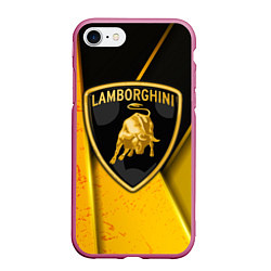 Чехол iPhone 7/8 матовый Lamborghini, цвет: 3D-малиновый