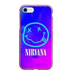 Чехол iPhone 7/8 матовый NIRVANA НИРВАНА, цвет: 3D-малиновый