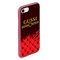 Чехол iPhone 7/8 матовый GUSSI ГУСИ, цвет: 3D-малиновый — фото 2
