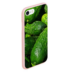 Чехол iPhone 7/8 матовый Огурцы, цвет: 3D-светло-розовый — фото 2