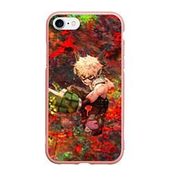 Чехол iPhone 7/8 матовый Бакуго Кацуки, цвет: 3D-светло-розовый